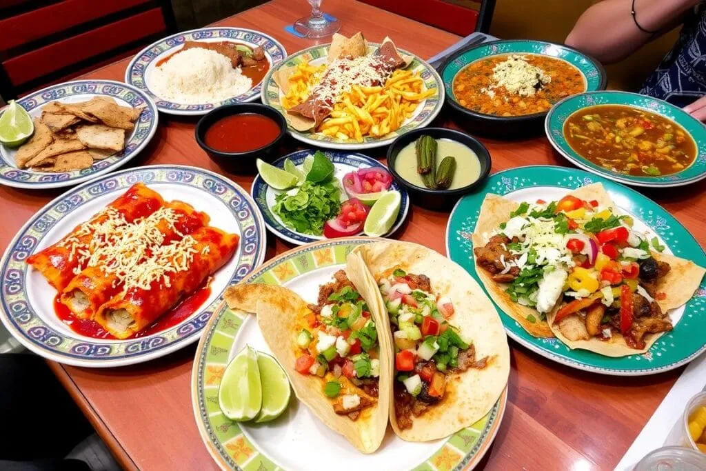 Welcome to Melendez Imports
International Food Market and Restaurant
Berrien Springs, Michigan. A table full of plates of Mexican cuisine food
