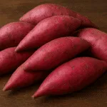 Pile of vibrant Caribbean sweet potatoes